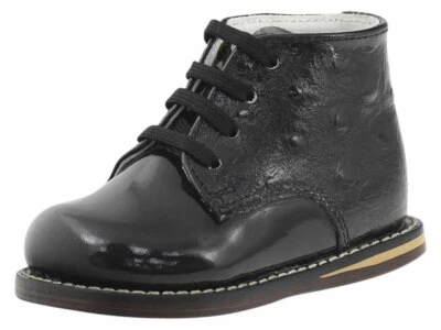 Zapatos Oxford Josmo para bebés/niños pequeños First Walker negros avestruz con cordones Foto 1 de 4