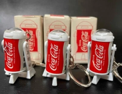 Vintage Coca-Cola STARWARS R2-D2 Keychain Set of 3 With Box From Japan used - Image 1 of 4