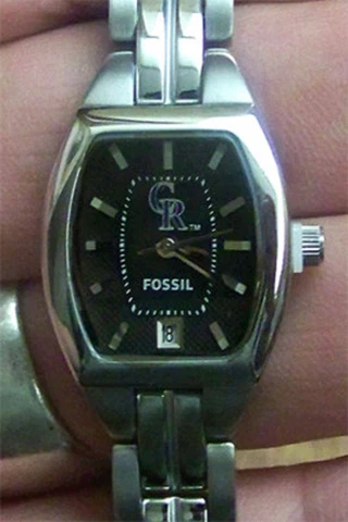 Colorado Rockies Fossil Watch Ladies Three Hand Date Cushion MLB1035 Cover