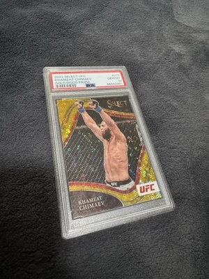 PSA 10 2022 Select UFC Khamzat Chimaev Gold Disco Octagonside /10 - Image 1 of 2