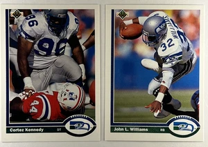 John L. Williams, Cortez Kennedy 2 Card Lot 1991 Upper Deck #491, #166 - Picture 1 of 5