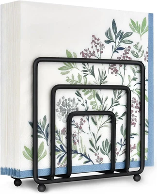 Napkin Holder for Table, Modern Metal Black Napkin Holders for Kitchen Dining Ta - Image 1 of 4