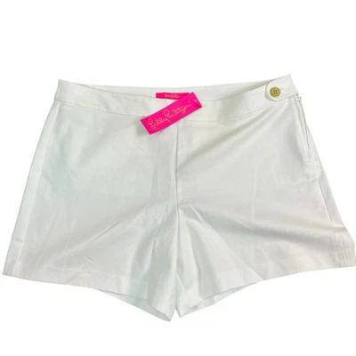 Pantalones Cortos Lilly Pulitzer Alessi Elastizados Para Mujer Blancos Talla 14 Botón Dorado Nuevos con Etiquetas Foto 1 de 4
