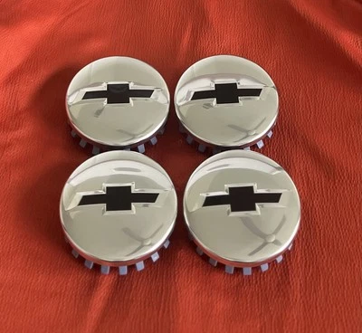 4 Gloss Silver Black Wheel Center Caps 83 mm For Chevy Silverado Suburban Tahoe - Image 1 of 4
