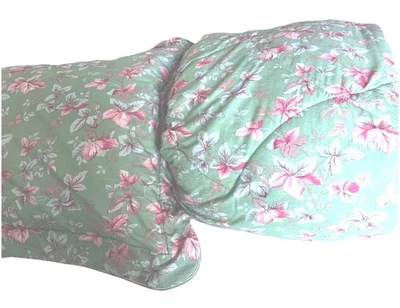 Edredón Doble Vintage Laura Ashley Prado Verde Rosa Floral Reversible EE. UU. Foto 1 de 4