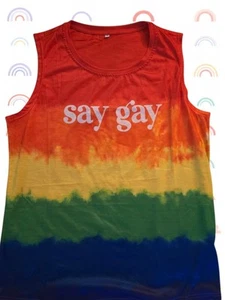 Say Gay Muskelshirt Regenbogenfarben XL - Bild 1 von 4