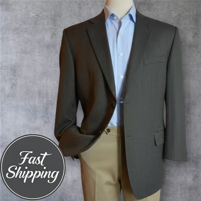 JOSEPH & FEISS Mens Blazer 50R WOOL Brown Sport Coat Two Button Jacket Suits - Image 1 of 4