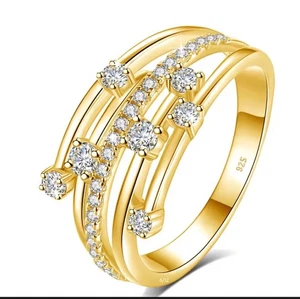 Damen Moissanite Ring Gold Plattiert,neu Größe 54 - Bild 1 von 4