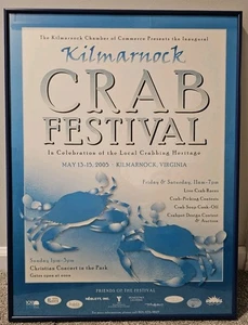2005 Kilmarnock Crab Festival Large Framed Advertising Poster 24x18 Lancaster VA - Picture 1 of 8