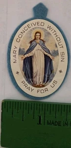 Catholic Devotional Medal of the Immaculate Conception Blue Scapular Medal - Picture 1 of 2