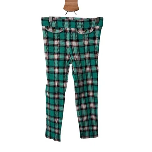Janie and Jack Green Plaid Leggings - Picture 1 of 4