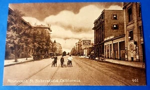 Postal Tono Sepia Niños con Bicicletas Nineteenth St Bakersfield 1900s California #461 - Imagen 1 de 2