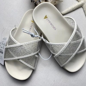 J. Crew Crewcuts Sandalen Mädchen Größe K8 Elfenbein Slipper Schuhe - Bild 1 von 5