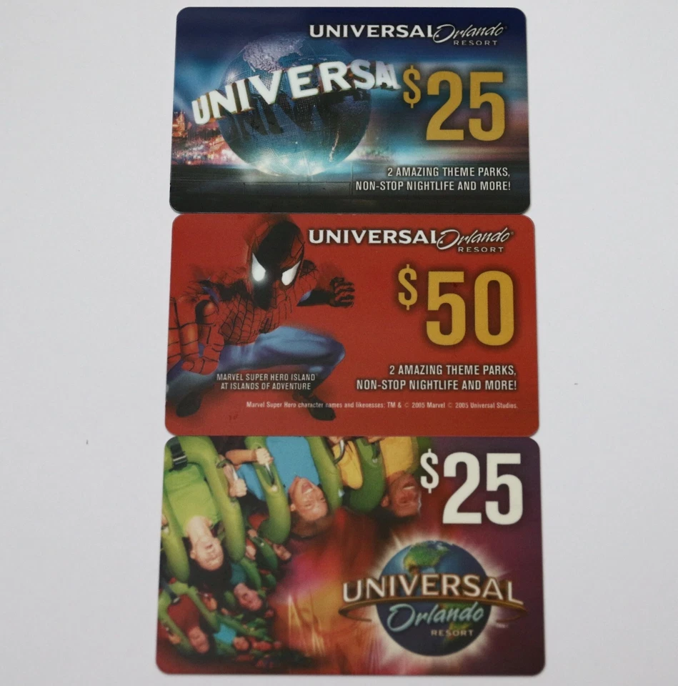 3 Universal Orlando Resort Gift Card Collectible Cards Florida Lot Set - Image 1 of 1