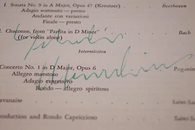 Yehudi Menuhin SIGNED Violinist Classical Concert Program 1953 New York VTG 50s - Image 1 of 4