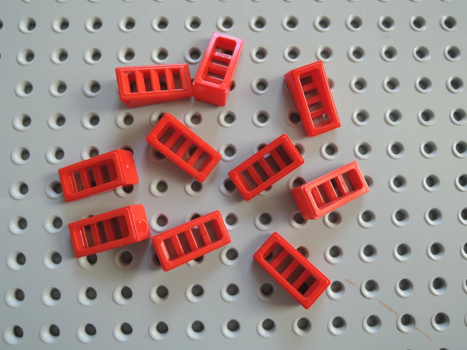 Lego 10 x Treppchen schräge Gitter 61409  2x1x2/3 rot  - Bild 1 von 1