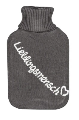 Wärmflasche mit Bezug Lieblingsmensch 2L groß Bettflasche Wärmeflasche Geschenk