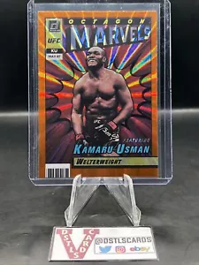 2022 Panini Donruss UFC - KAMARU USMAN OCTAGON MARVELS ORANGE LASER #12 - Bild 1 von 3