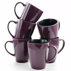 Elama Mulberry 14 Unzen Steinzeug Tassen in Lila 6er Set - Bild 1 von 5