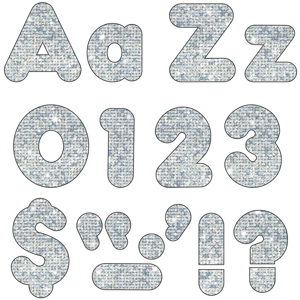 Silver Sparkle 4" Casual Combo Ready Letters Trend Enterprises Inc. T-79943 - Image 1 of 1