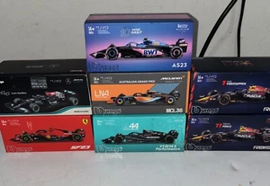 (7) Burago 2023 Formula One F1 McLaren Mercedes Red Bull Alfa Romeo Hard Case - Picture 1 of 4