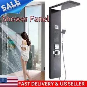 Stainless Steel Rain&Waterfall Bathroom Shower Panel Sprayer System +LCD Display - Picture 1 of 12