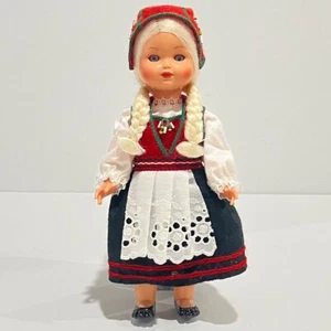VTG Vintage Sleepy Eyes Traditional Costume Doll NORWAY European Souvenir Dolls - Picture 1 of 2