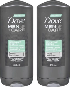 2x Dove Men + Care Sensitive Shield Body & Face Wash Hypoallergenic 13.50 fl oz - Picture 1 of 2