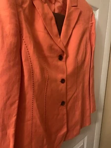 Tuta pantalone lino Le Suit 4p arancione e marrone - Foto 1 di 5