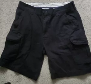 Consensus Cargo Shorts Black Size36 Authentic Classic Heritage Chino 100 Cotton - Picture 1 of 5