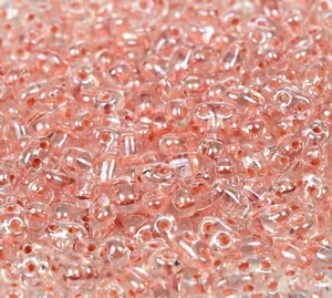 Twin 2 Hole Czech Glass Seed Beads Size 2.5x5mm " TERRA PEACH LINED LUST " 50 gm - Picture 1 of 4