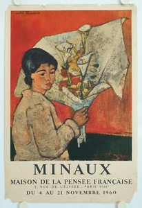 Affiche MINAUX 1960 Maison de la Pensée Française Paris - Imp. Mourlot - Imagen 1 de 7