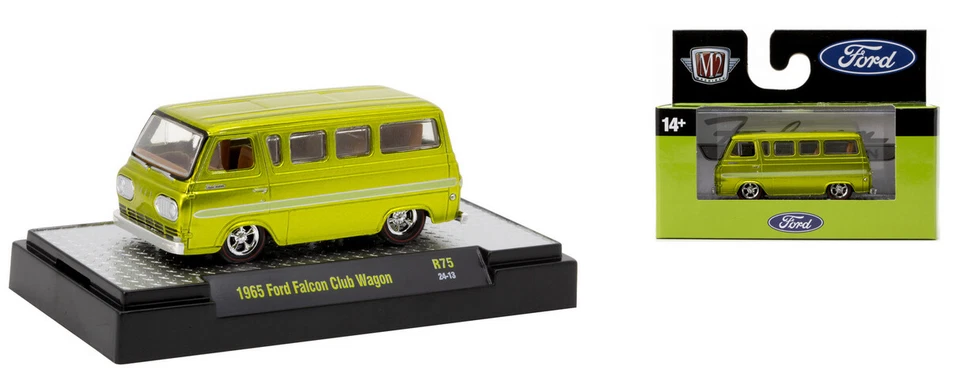 M2 Machines Ford Falcon Club Wagon grün metallic 1965 - 1:64 32600-R75-24-13 - Bild 1 von 1