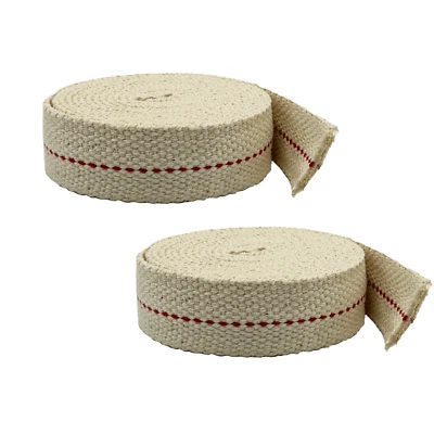 LOM - 7/8" pulgadas 6' pies, mecha plana 100 % algodón - paquete de 2, para linternas de aceite Foto 1 de 4