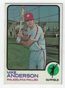 Autographed 1973 Topps MIKE ANDERSON Philadelphia Phillies Card# 147 w/COA - Picture 1 of 1