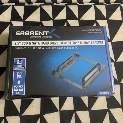 Sabrent 2.5" SSD&SATA Hard Drive to Desktop 3.5" Bay Bracket BK-HDDH, brand new - Image 1 of 4