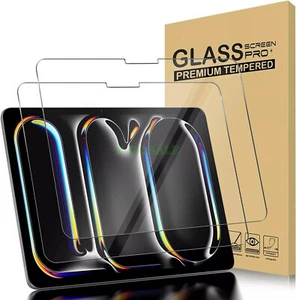 Tempered Glass Film Screen Protector For iPad Pro 13" 11" M4 Air 13" 11" M2 2024 - Picture 1 of 5