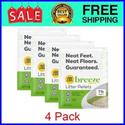 (4 pack) Purina Tidy Cats Litter Pellets, BREEZE Refill Litter Pellets, 7 lb