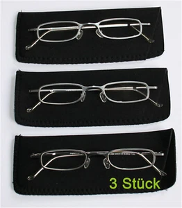 3 x Lesebrille für Damen und Herren silberfarben inkl. Etui NEU B-Ware - Bild 1 von 3