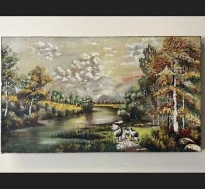 antique oil painting on canvas - Image 1 of 4