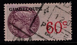 Guadeloupe 60c Revenue Used / Wmk AT - S38357 - Picture 1 of 1