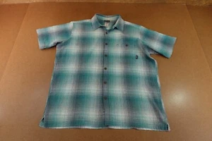 Patagonia Mens Size XL Blue Plaid Cotton Short Sleeve Button Front Shirt *Flaw - Picture 1 of 8