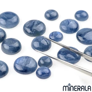NATURAL BLUE KYANITE GEMSTONE CABOCHON ROUND SHAPE 3mm-16mm WP000BC - Picture 1 of 17