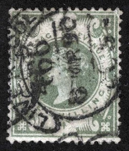 Great Britain Sc 122 Green 1sh Black CDS Cancel - Picture 1 of 1