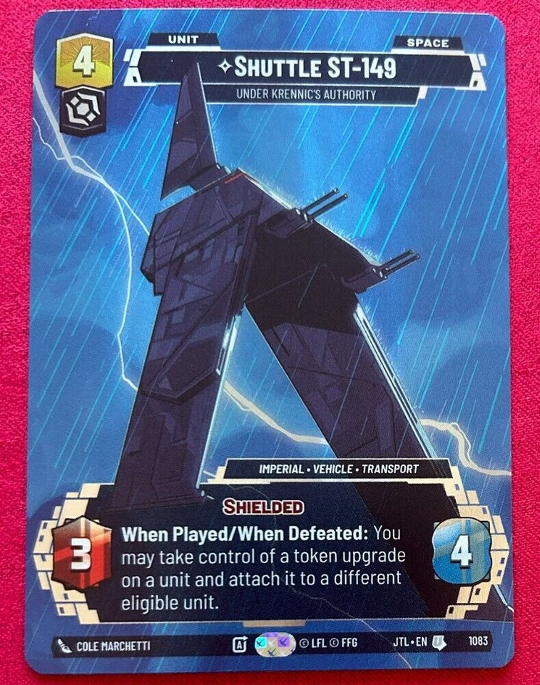 STAR WARS UNLIMITED TCG JUMP TO LIGHTSPEED PRESTIGE FOIL CARD: SHUTTLE ST-149 - Image 1 of 1