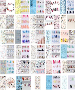 Nail Art Water Decal Stickers, Choice of Design, Flowers, Feather, Cute, UK - Imagen 1 de 31