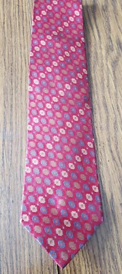 Vintage Dani Moda Maschile  Red Dots Pattern Silk Men's Necktie - Image 1 of 4