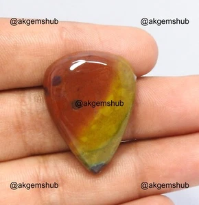 37.00 Cts Natural Bloodstone Gemstone Pear Artisan Cabochon 30x22x7 mm - Picture 1 of 8