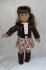 Pleasant Company American Girl Doll 18” Gray Eyes And Brown Hair Floral Dress