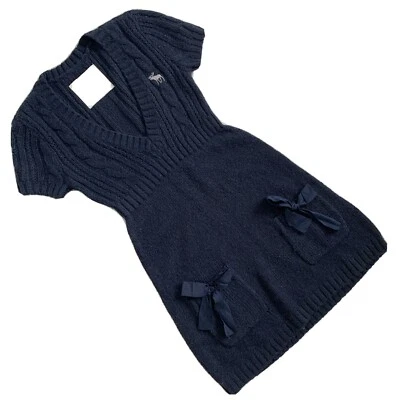 NEW Wool Abercrombie V-Neck Sweater Dress Pockets - Image 1 of 4